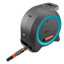Gardena Dual Hose Box M Hose Storage: Ready-to-use, for wall or Portable Installation, Automatic Hose Guide, Space-Saving Storage, Durable Design