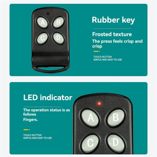 5PCS 433Mhz Garage Door Remote Control Duplicator 4 Keys Electric Car Key Copy Universal Copy Remote Control 2