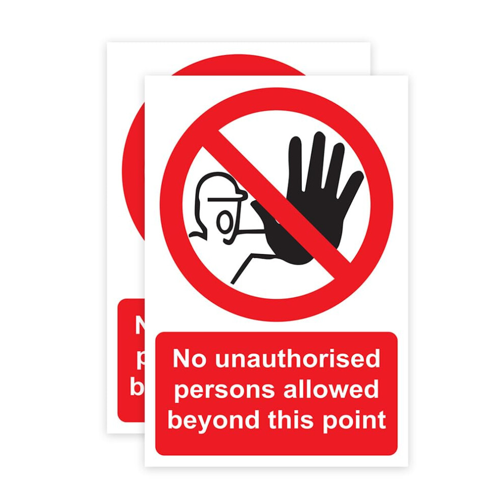 Rdlcar No Unauthorized Persons Allowed Beyond This Point - Safety Warning Sign, Off Limits, You Are Not Allowed At This Point Signage, Rigid Pvc - 30 5007777600322