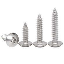 HAISHANG 20pcs Wood Screws M3x6mm Self-tapping Cross Round Head Stainless Steel Silver Nails for Furniture,Woodworking,Machinery
