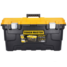 TOUGH MASTER 22" Heavy Duty Tool Storage Box large Capacity with Removable Tote Tray Handle &Compartment Organiser Waterproof for Power Tools, Hand T