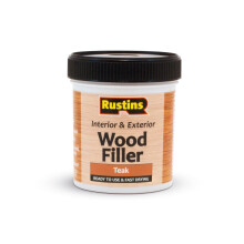 Rustins AWOOT250 Acrylic Wood Filler, Teak, 400g- Multi-Purpose Wood Repair Compound for Cracks, Gaps, & Surface Imperfections – Quick-Drying, Sanda