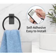 Black Towel Ring STWWO 304 Stainless Steel 66″ Self Adhesive Hand Towe