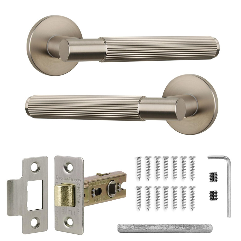 Decoranddecor Hera Silver Internal Door Handles - Aluminium Handle Sets With Tubular Mortice Latch - Sleek And Durable Design For Wooden Interior Doo 5007157916913