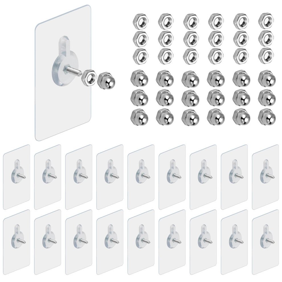 Zrfgbxim 18 Pcs Self Adhesive Hanging Nails, Wall-Mounted Screw Hooks, Seamless Punch-Free Screws Wall Hooks, Nail Free Transparent Waterproof Self A 5009644444923