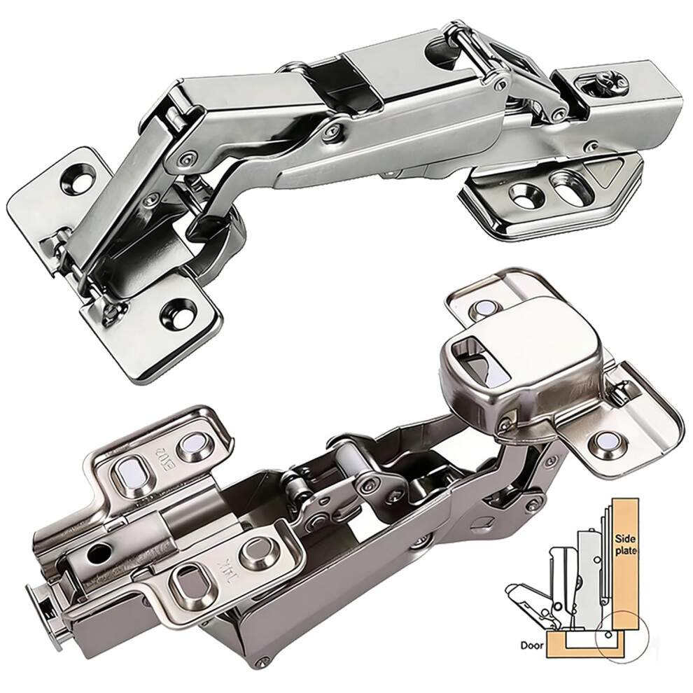2 Pcs Kitchen Cabinet Door Hinges 165 Degree Kitchen Cupboard Hinges Soft Close Corner Kitchen Cabinet Hinges Folding Mute Cabinet Hinges (Middle Cur 5008023210357