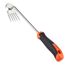 Kingfisher BBQBRUSH BBQ Bristle Cleaner Brush with Metal Scraper, Black/Brass, 20.8 x 13 x 4.4 cm