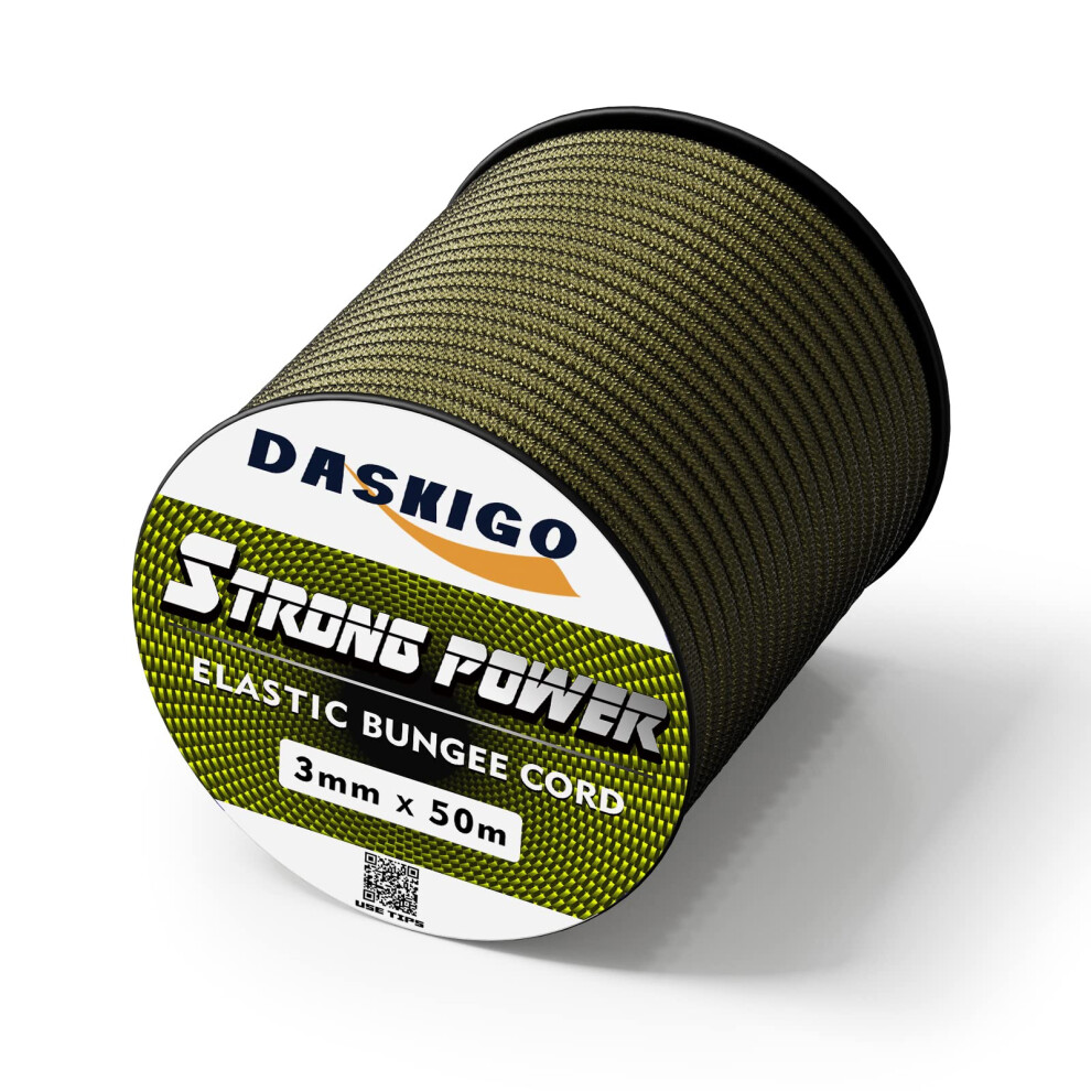 Bungee Cord Elastic Shock Cord, 3Mm X 50M Army Green 5001064675970