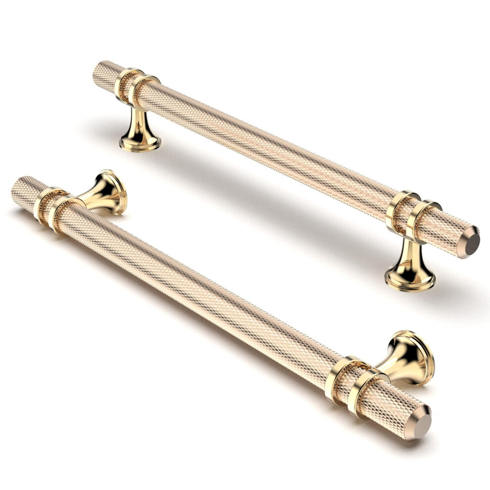 Furniware Pack Of 10 Cabinet Handles, Knurled Cabinet Pulls Hardware Drawer Pulls, Kitchen Cabinet Door Handles Pull, 160Mm(6.3 Inch) Hole Center Gol 5001510391102