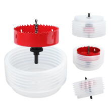 hsawbit 102mm Hole Saw Hole Cutter with Dust Collector, Holesaw Dust Catcher (125mm) for Recessed Lights Drilling Soft Wood, PVC Board and Plastic Pl
