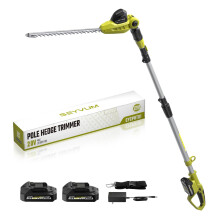 Pole Hedge Trimmer Long Reach with 22.0Ah Batteries,50m Battery Hedge Trimmer,Max 2.7m/9ft Telescopic Extendable hedge trimmers for Bushes, Branches