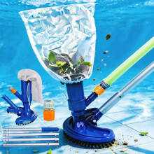 Cromaxa Handheld Pool Vacuum with 59" Pole - Garden Hose Powered, No Battery or Electricity, Underwater Cleaner for Above Ground Pool, Spa, Hot Tub &