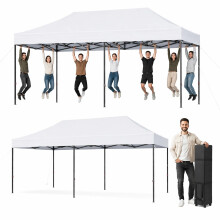 Raynesys Pop Up Canopy Tent for 10 Person, Silver Coated Top, Party Tent One Push Setup, 10x10ft Portable Gazebo Outdoor Sun Shade with Sidewalls for