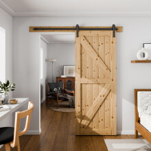 Sliding Barn Door Kit 6FT183CM Black Heavy Duty Barn Door Sliding Hard