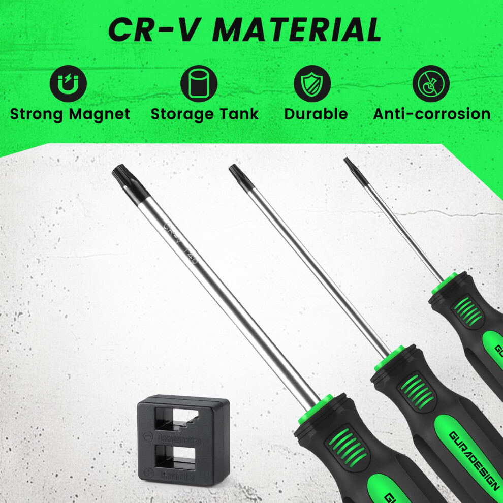 Guradesign 13-Piece Magnetic Torx Screwdriver Set?T5 -T40 Star Screwdrivers Set 5001978825867
