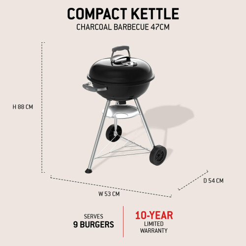 Weber Weber Compact Kettle Charcoal Barbecue 47 cm with Stand & Wheels 1