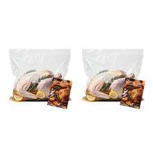 Turkey Bag Kit, 2 Pack 26"X22" Brining Bags for 25-35lb Turkey - Thickened Double Zipper, Leakproof with Strings