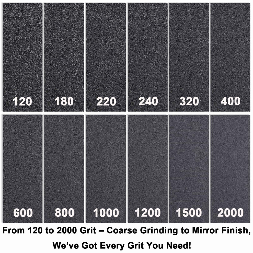 12Pcs Sandpaper 120 To 2000 Grit Epehio Wet And Dry Sandpaper For Cars 5001474385827