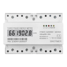 3 Phase 4 Wires Analog / Digital Meter 7P KWh Electrical Power Consumption Monitor DIN Rail AC 400V 100A