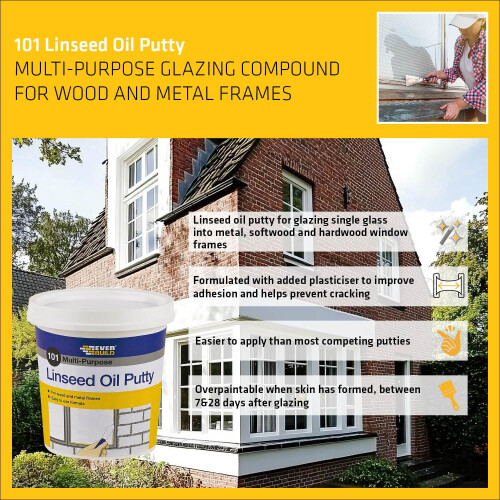 Everbuild Everbuild 101 MultiPurpose Linseed Oil Putty – Suitable for Single Pan 1
