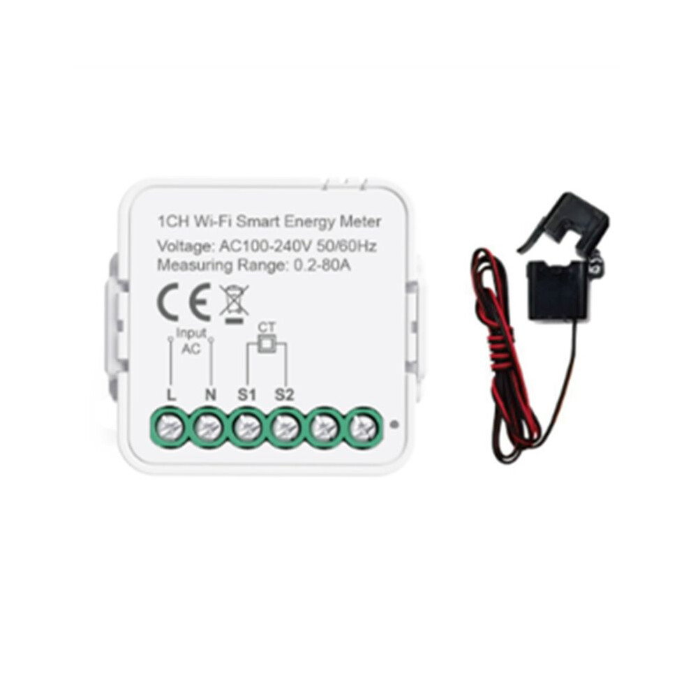Tuya Wifi Meter Current Sensor Statistician 80A Home Power Monitor Ac100-240V Single Phase Clamp 1Ch 4711014672881