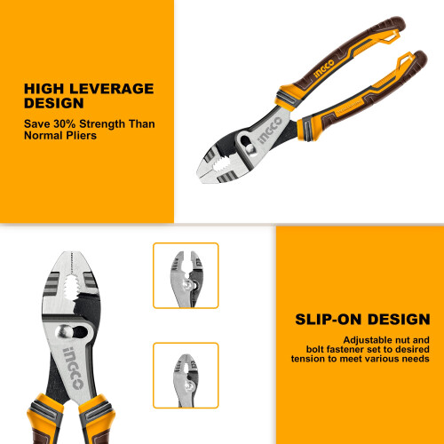 INGCO 7Pcs High Leverage Pliers Set Locking Pliers Set Roll Up Pouch I 1
