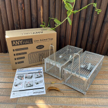 Anyhall 2-Pack Rat Traps Humane Live Mouse Cage Traps (Silver)