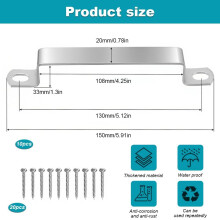 10X Fence Panel Clips Fence Post Brackets 425 Inch Galvanized Steel He
