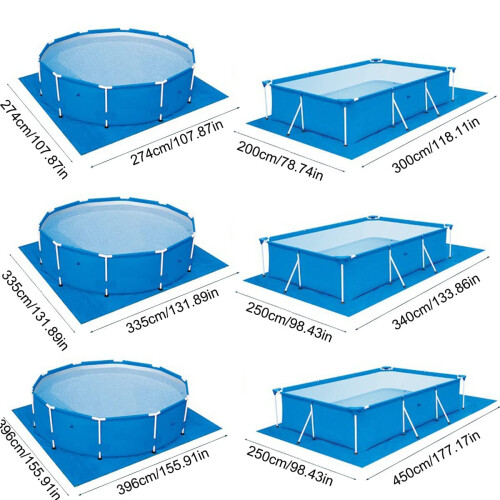 Pool Ground Cloth, Foldable Swimming Pool Floor Protector, Waterproof Rectangula 1