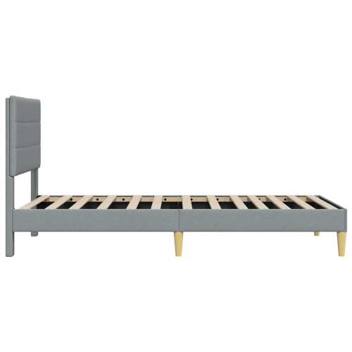 VidaXL vidaXL Bed Frame with Headboard Light Grey 90 x 190 cm Fabric 2