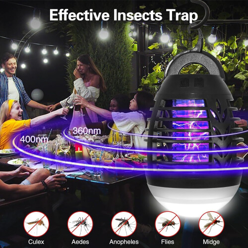 MOSSNDAR Fly Zapper,Bug Zapper Rechargeable,IPX6 Waterproof Mosquito Zapper,2-in 2