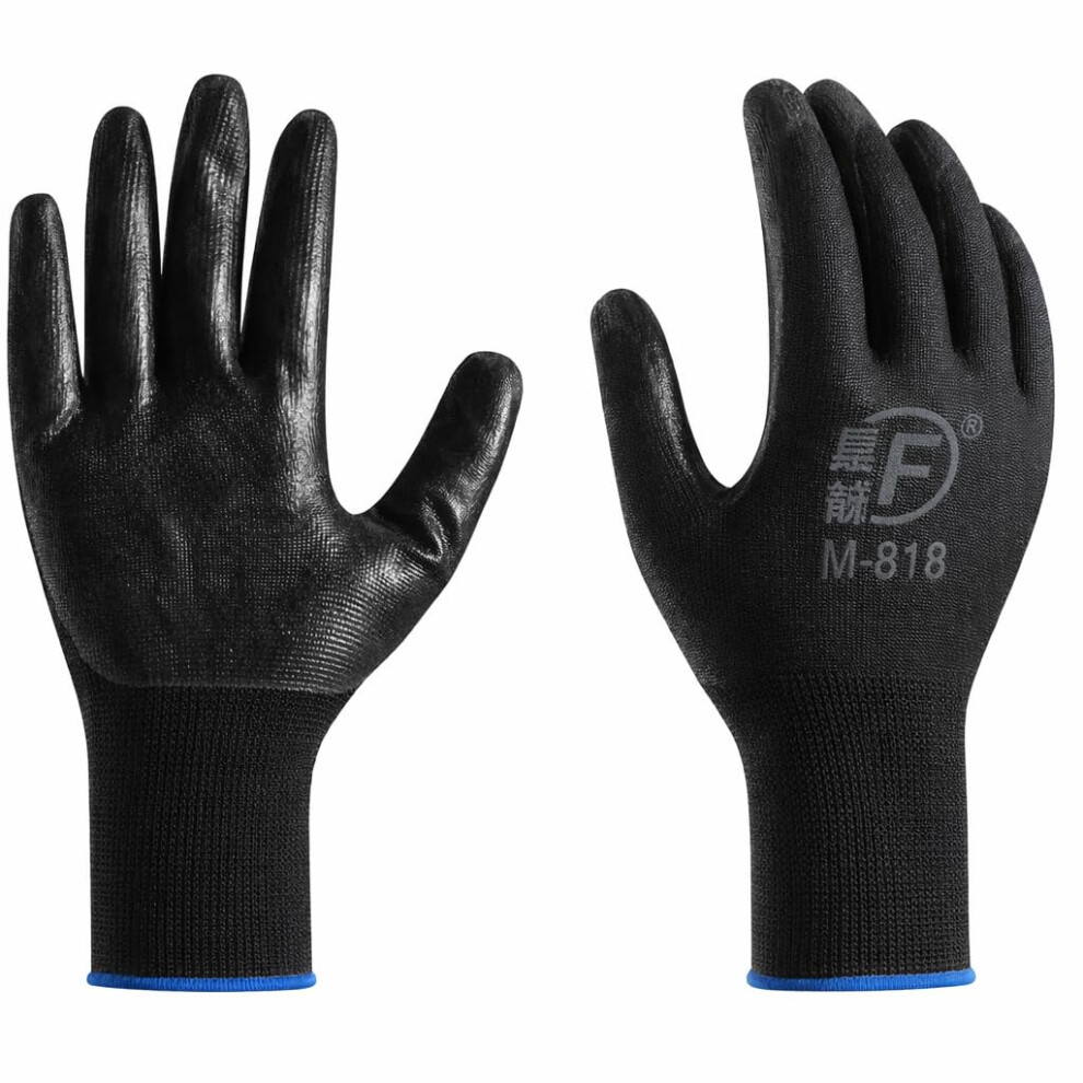Ruiyang 24 Pairs Red And Black Worker Gloves Handling Safety Work Gloves General 5006413195598
