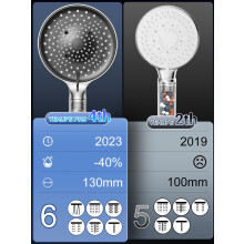 YEAUPE PRO Filter Shower Head and Hose High Pressure 6 Modes Φ130mm B