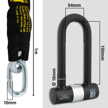 Burg Wachter 200D 16mm Heavy Duty DLock Padlock 1M Chain – Sold Secur