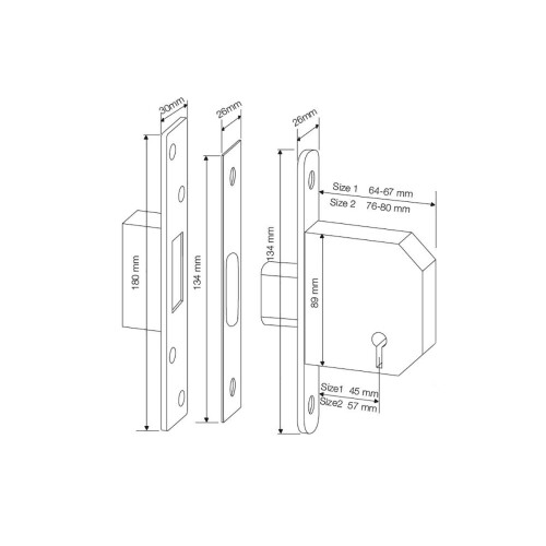 Yale Yale British Standard 5 Lever Mortice Deadlock High Security Visi Pack 2