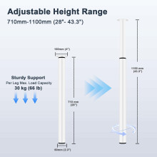 Hibtn 1 Pcs Adjustable Table Legs Folding Table Leg for Breakfast Bar
