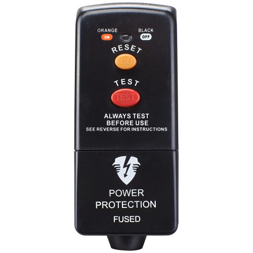 Masterplug Non-Latching RCD Safety Adaptor, 112 x 72.3 x 50.5 mm, Black 1