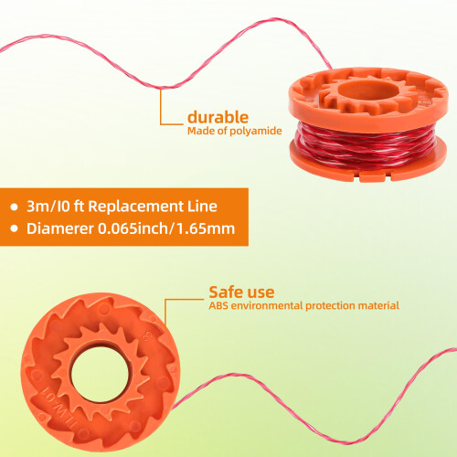 MUETKNYE Trimmer Spool Line for Worx,12 Pack WA0010 Edger Spools Replacement for 1