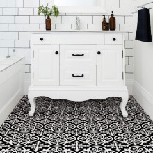 WallPops FP2475 Gothic Peel Stick Floor Tiles Blacks Set of 10 Piece