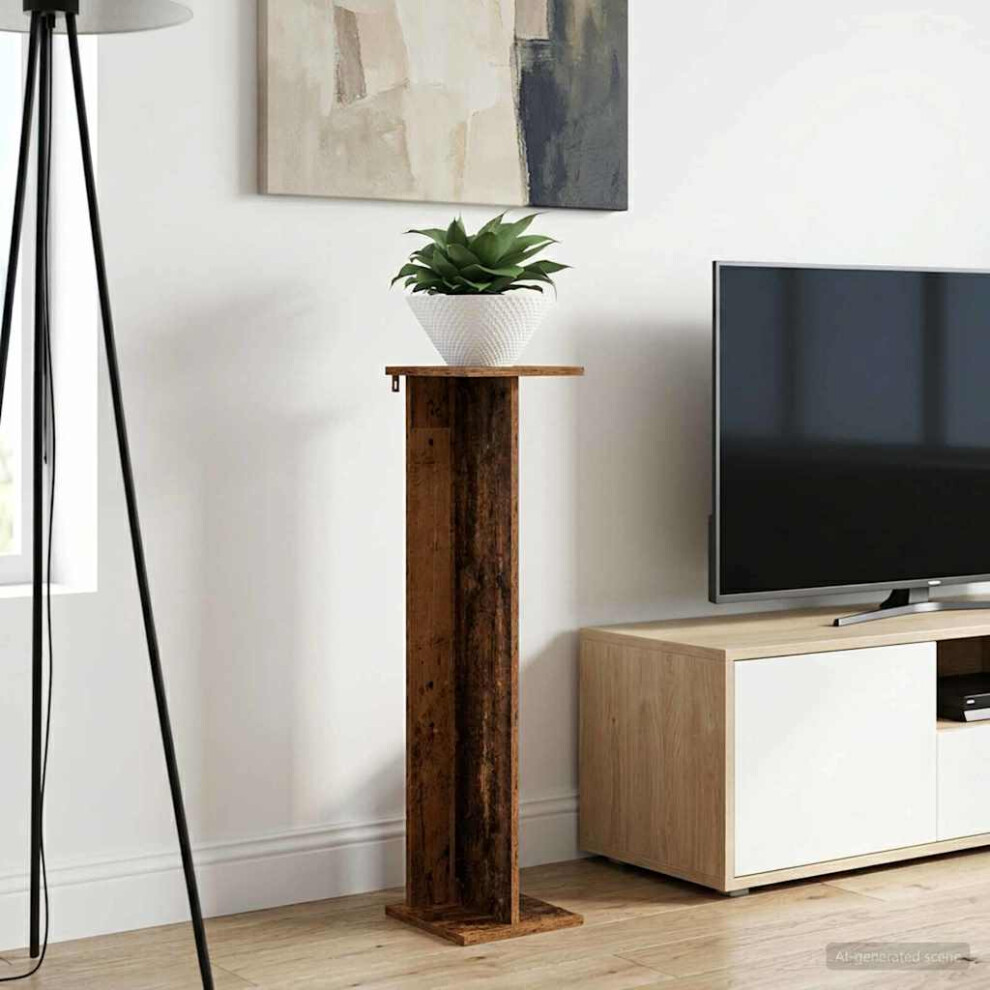 Vidaxl Plant Stand 2 Pcs Old Wood 25 X 25.5 X 100.5 Cm Engineered Wood