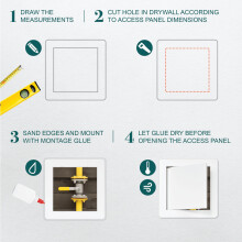 ECOPRO VENT 150 x 150 mm White Plastic Access Panel – ABS Inspection Hatch Panels for Fuse Box Cover Cabinet, Plumbing & HVAC Systems – Wall or Ce