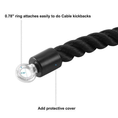 2PCS Pull Down Rope Single Grip Tricep Heavy Duty Tricep Pull Down Cable Machine Attachment for Gym Pulley Workout 1