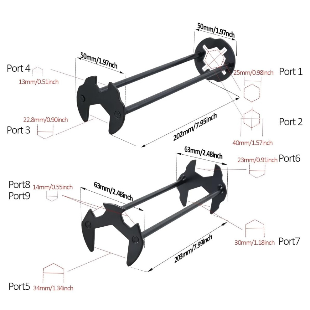 Pnoyws Tap Spanner 2Pcs Universal Sink Plumbers Wrenches Â 7 Size Mult 5002128489007