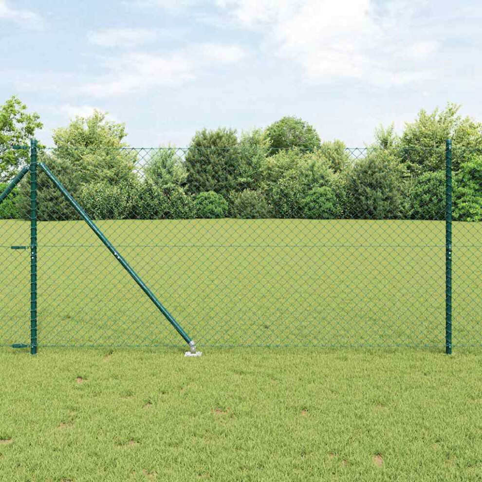 Vidaxl Welded Wire Fence With Spikes 10 X 1.2 M Pvc-Coated Steel Green