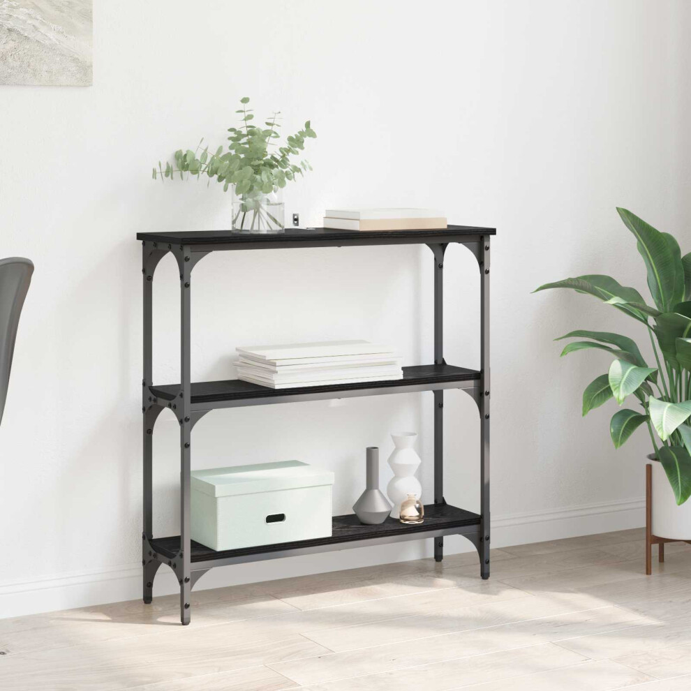 Vidaxl Console Table Oak 75 X 22.5 X 75 Cm Engineered Wood Black