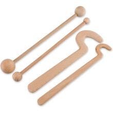4 Pcs Wooden Pottery Throwing Tools 2 Throwing Stick for Pottery Shaping and 2 Long Handle Tools,Clay Stick,Ceramic Tool