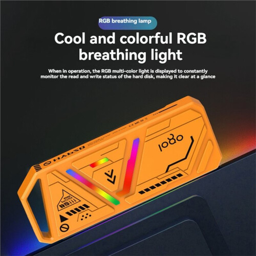 M2 SSD Case 20Gbps M.2 NGFF/NVME Dual Protocols SSD Enclosure Portable RGB SSD Hard Disk Case USB3.1 Type-C for PC 2