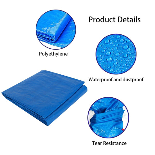 Pool Ground Cloth, Rectangular Pool Ground Mat for Frame Pool, Foldable Swimming 2