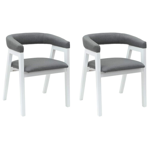 VidaXL vidaXL Dining Chairs 2 pcs White 54 x 57 x 73 cm Solid Rubber Wood 2