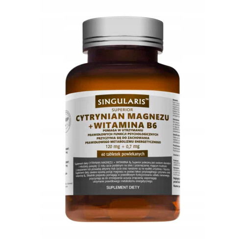 Singularis Cytrynian Magnezu + Wit. B6 60 tabletek